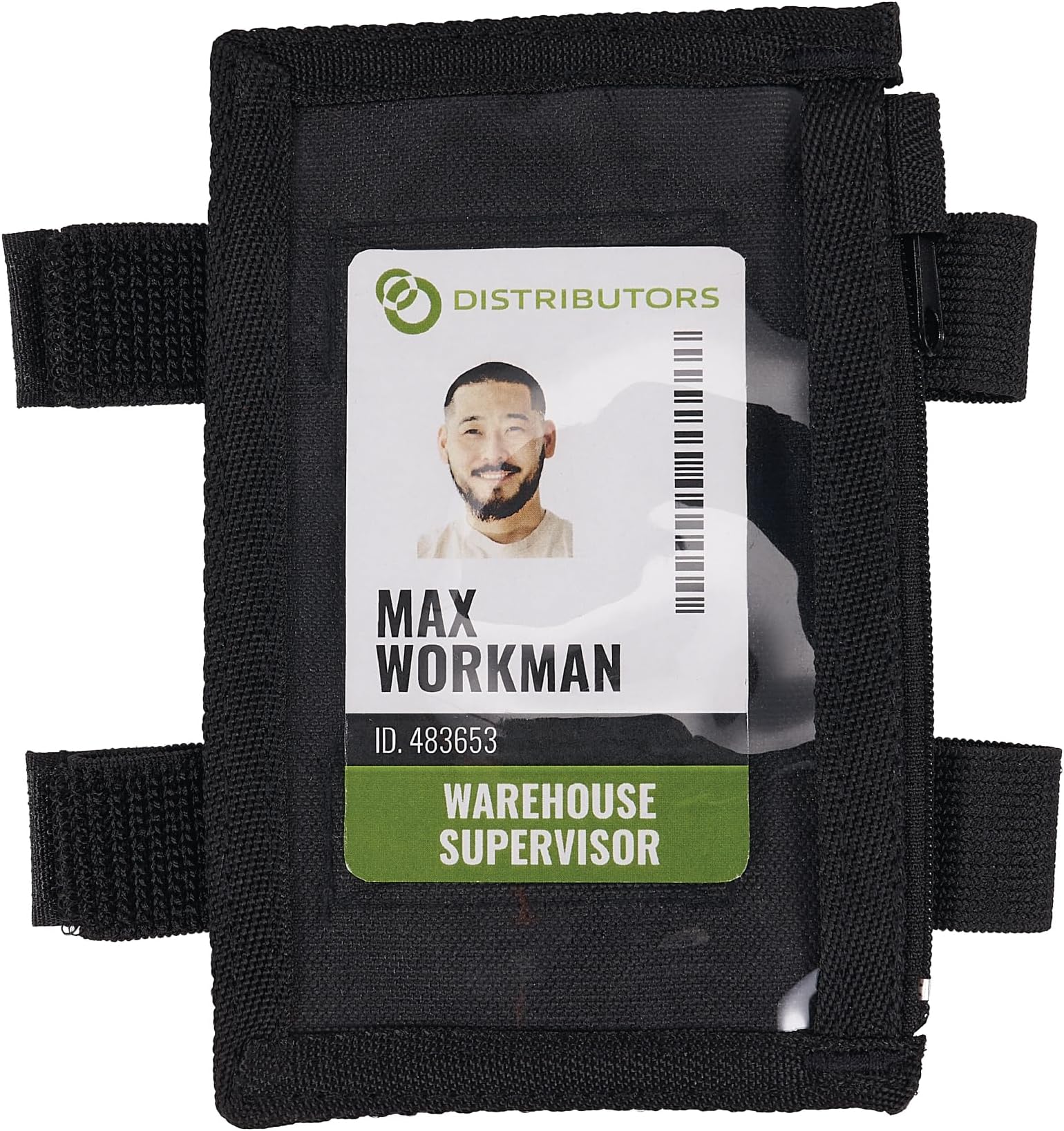 Squids 3387 Arm Band with Large ID/Badge Holder, Dual Straps, Zipper Closure