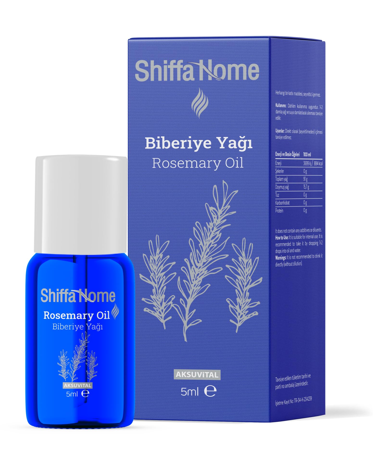 ShiffaHome Shiffa Home Biberiye Yağı 5 ml. 1 Paket (1 x 5 ml)