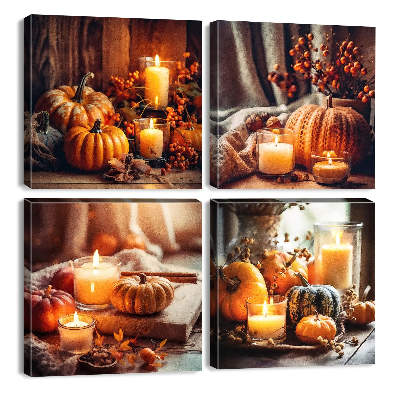 AIYISU Pumpkin Wall Art Set