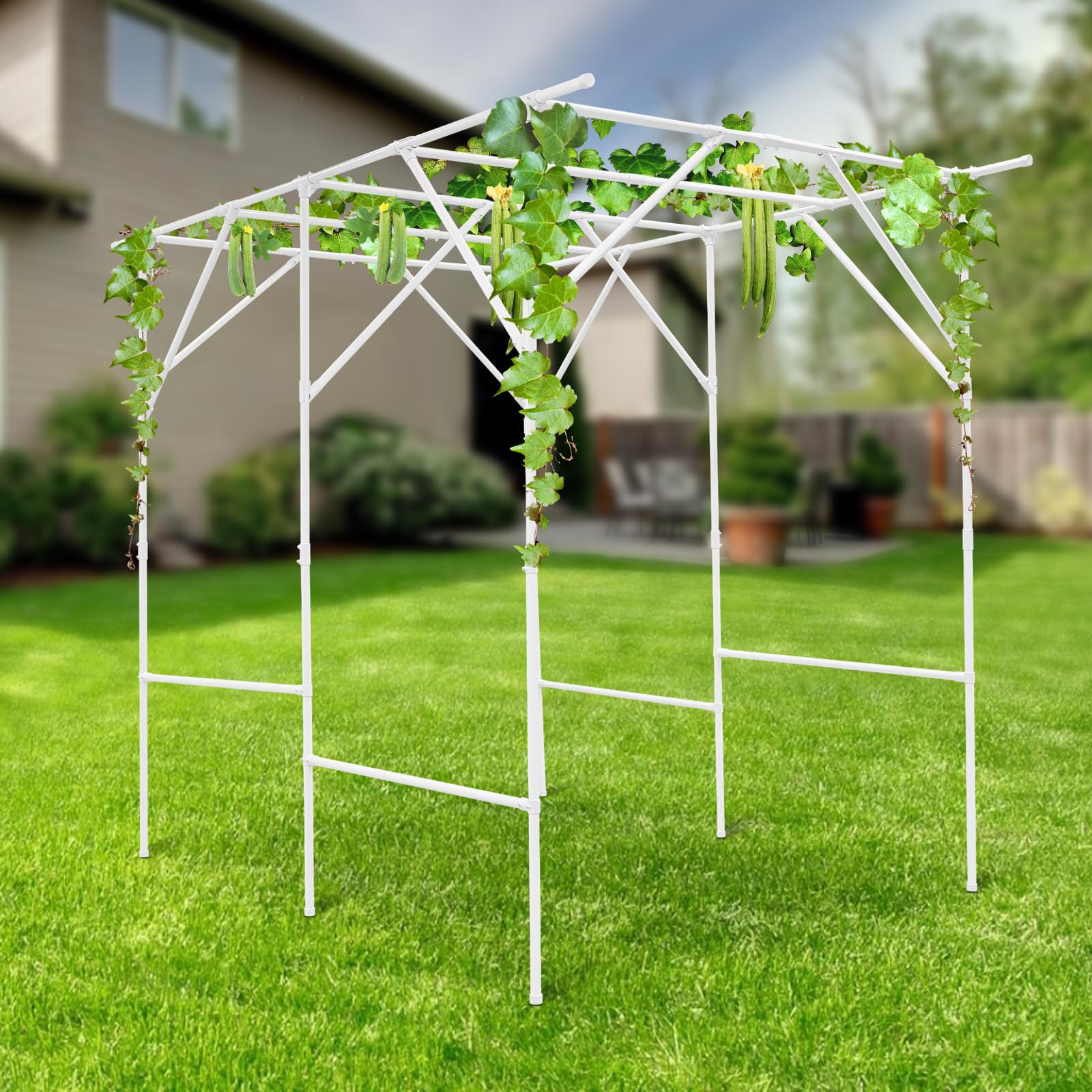 Yotoworth Arco De Jardín Enrejado De Pepino Para Plantas Trepadoras Al Aire  Libre, 6.7 Pies De, image size:1600x1600