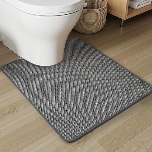 Miniatura 15 de PADOOR Tapetes de baño antideslizantes para baño, tapetes de baño trenzados y absorbentes, lavables a máquina, finos tapetes de baño para debajo