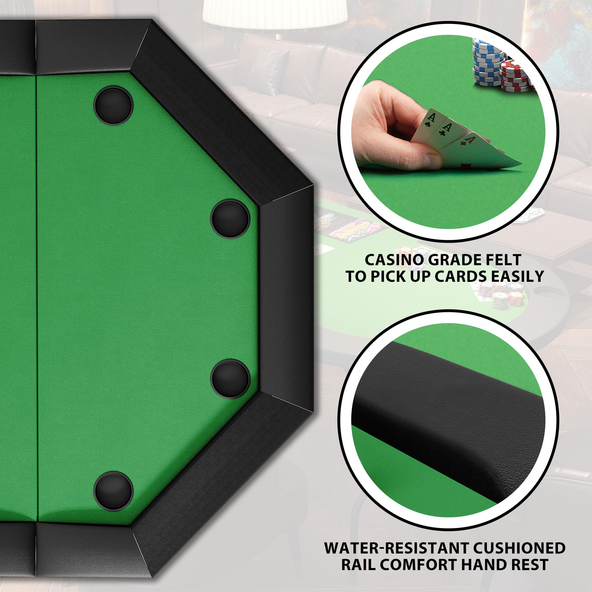 Amazon.com: Hipicute Poker Table w/Metal Legs, Octagon Poker Table