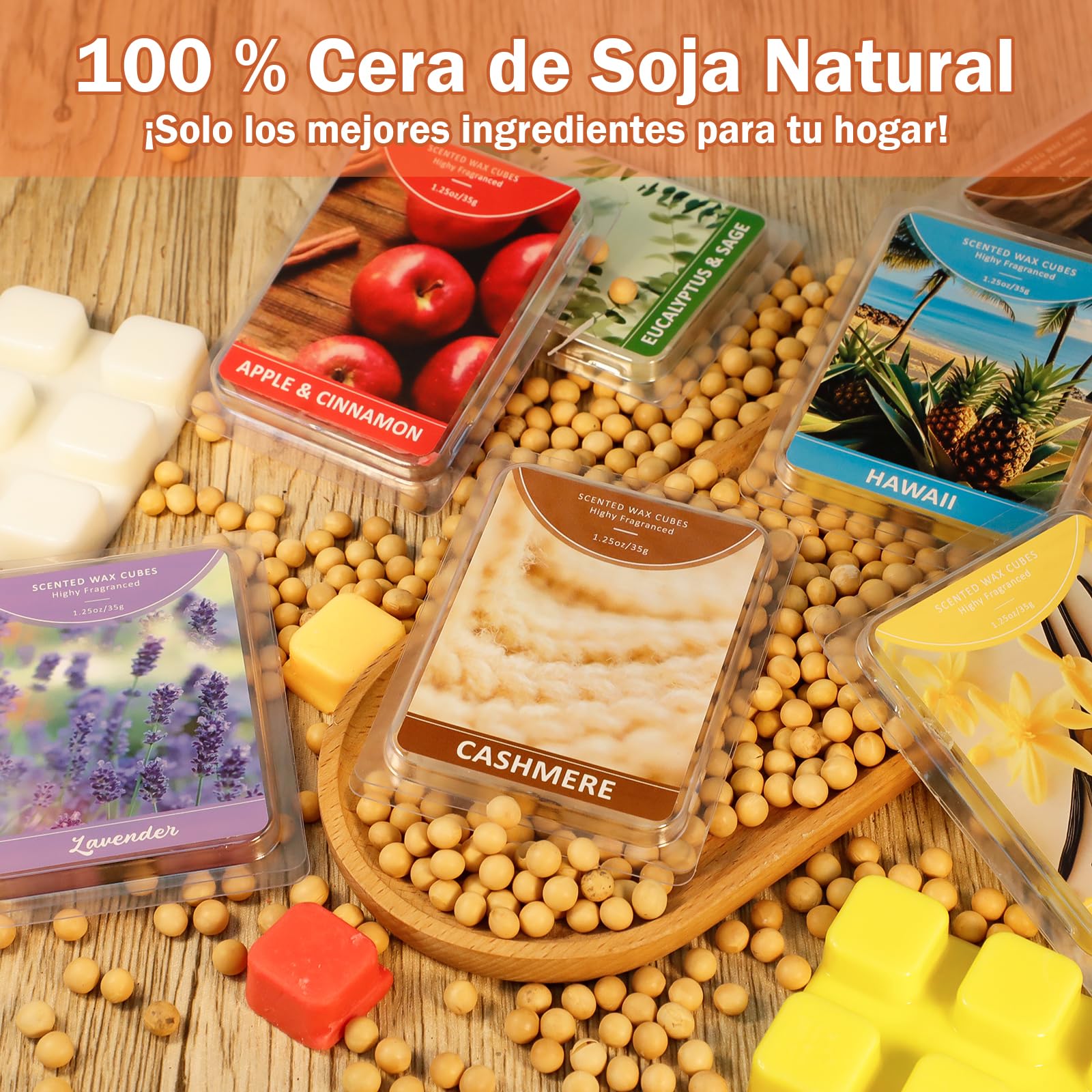 SCENTORINI Set de Cera Perfumada, Cubos de Cera Perfumada para el Hogar, 12 Fragancias, Bloques de 35 g de Cera de Soja Natural con Aceites Esenciales, Regalo Ideal para Hogar y Quemadores