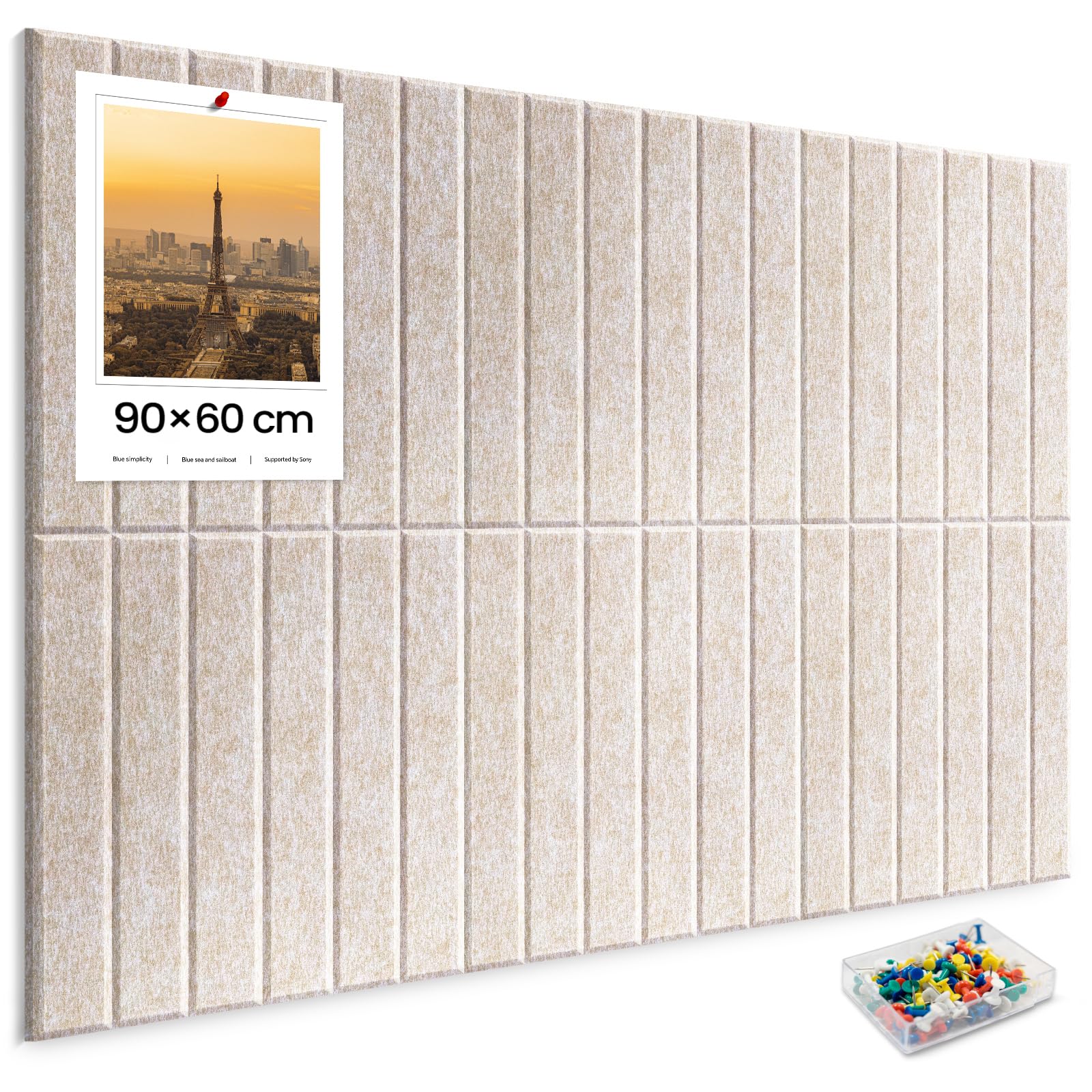 Filz Pinnwand Selbstklebend, 12 Pack Pinnwand Kork Alternative, Dekorative Vision Board Fotowand Pin Board Memoboard mit 60 Stück Pinnnadeln für Büro, Küche, Kinderzimmer