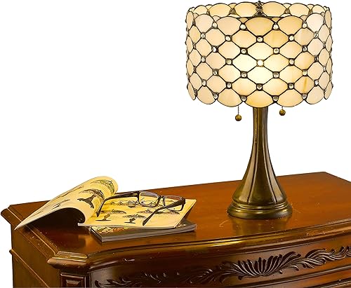 Miniatura 8 de Serena D'italia Lámpara de mesa estilo Tiffany contemporánea, lámpara de cristal de colores con patrón de diamante con joyas, lámpara de pie con
