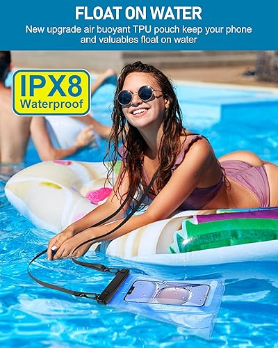 Miniatura 8 de Funda impermeable grande para teléfono universal para iPhone 15 14 13 12 11 Pro Max Galaxy S22 S21 IPX8 Bolsa seca a prueba de agua con cordón ancho