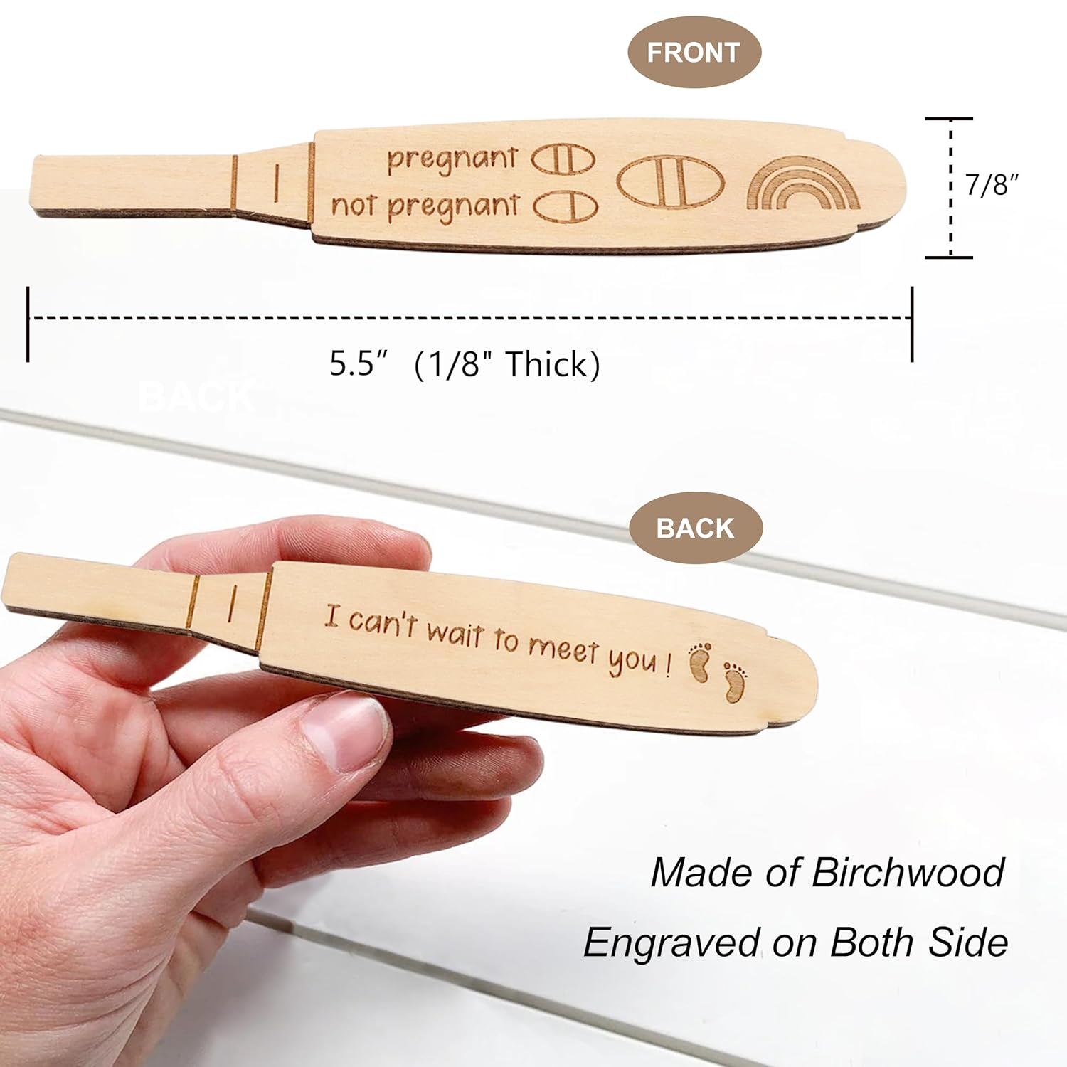 Pregnancy Announcement for Grandparents, Baby Reveal Ideas Gifts - Promoted to Grandma & Grandpa Coffee Mug Set, Sweet Little Blessing Baby Onesie, Wooden Positive Pregnancy Test, Baby Reveal Card - Image 3