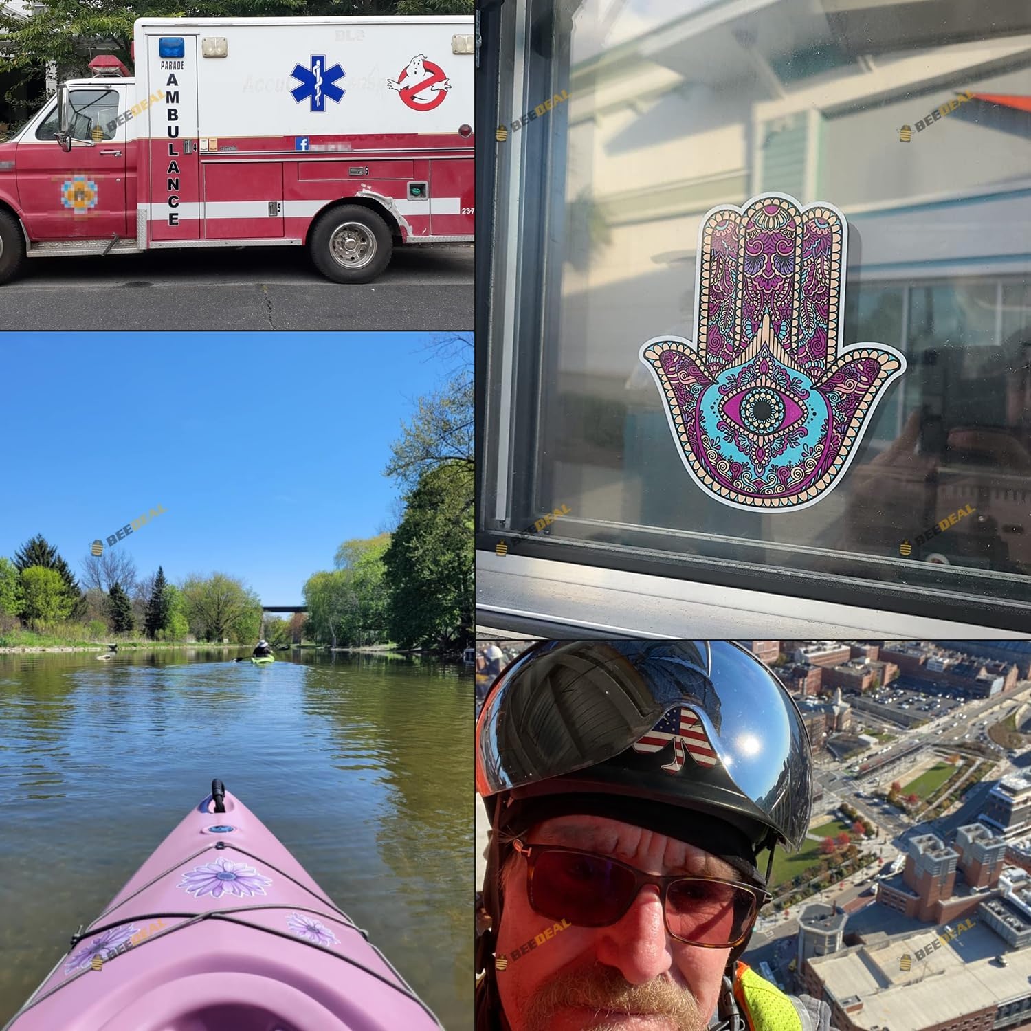 2X Glossy 4'' EMT Star of Life Emergency Medical Ambulance Decal Sticker Car Vinyl - Image 4