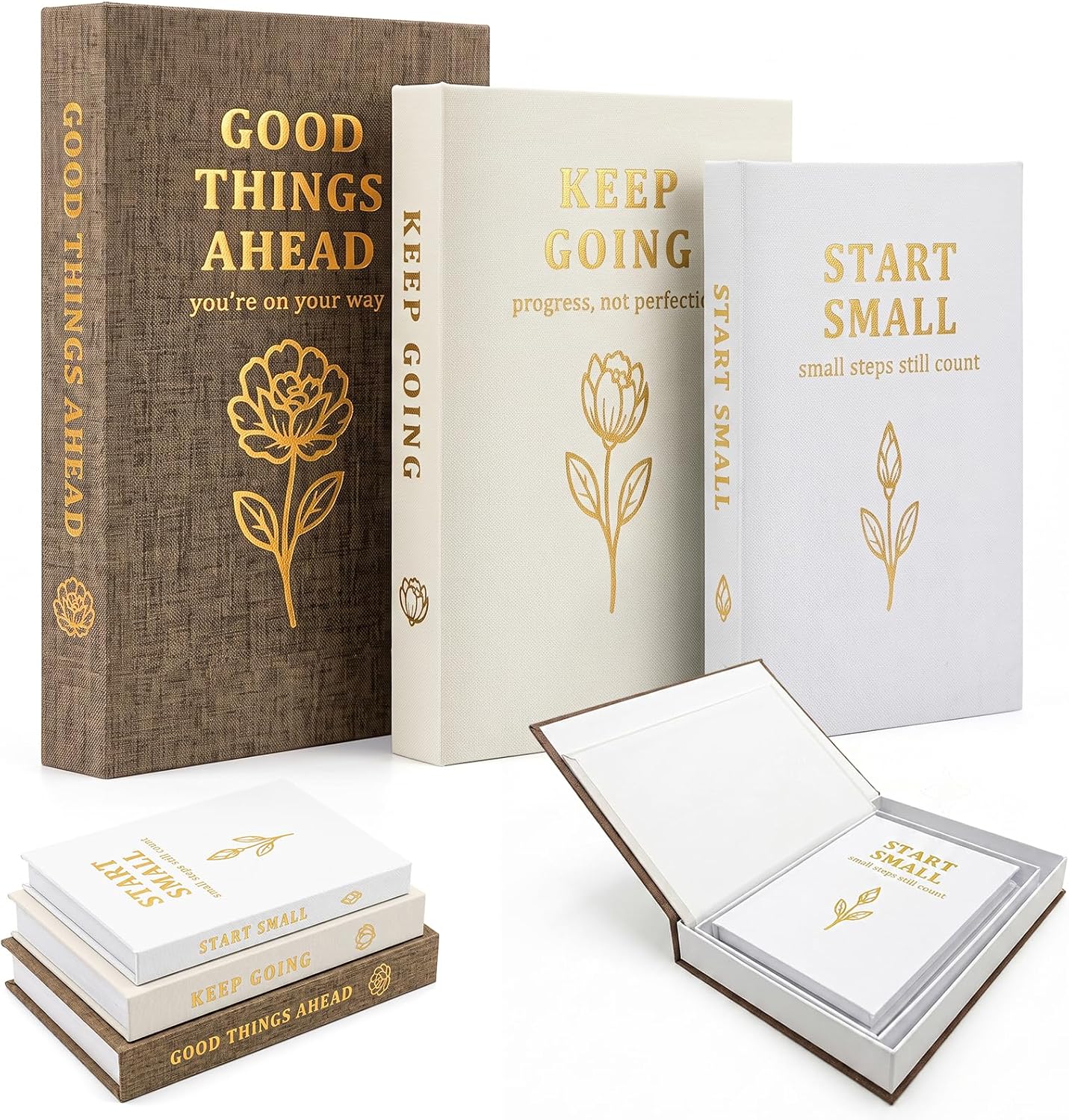 Books for Home Decor | Elevate your Bookshelf Decor with Coffee Table Books (Fake Books Set of 3) | Faux Books for Decoration | Hollow Book Box with Hidden Storage | Decorative Storage Box
