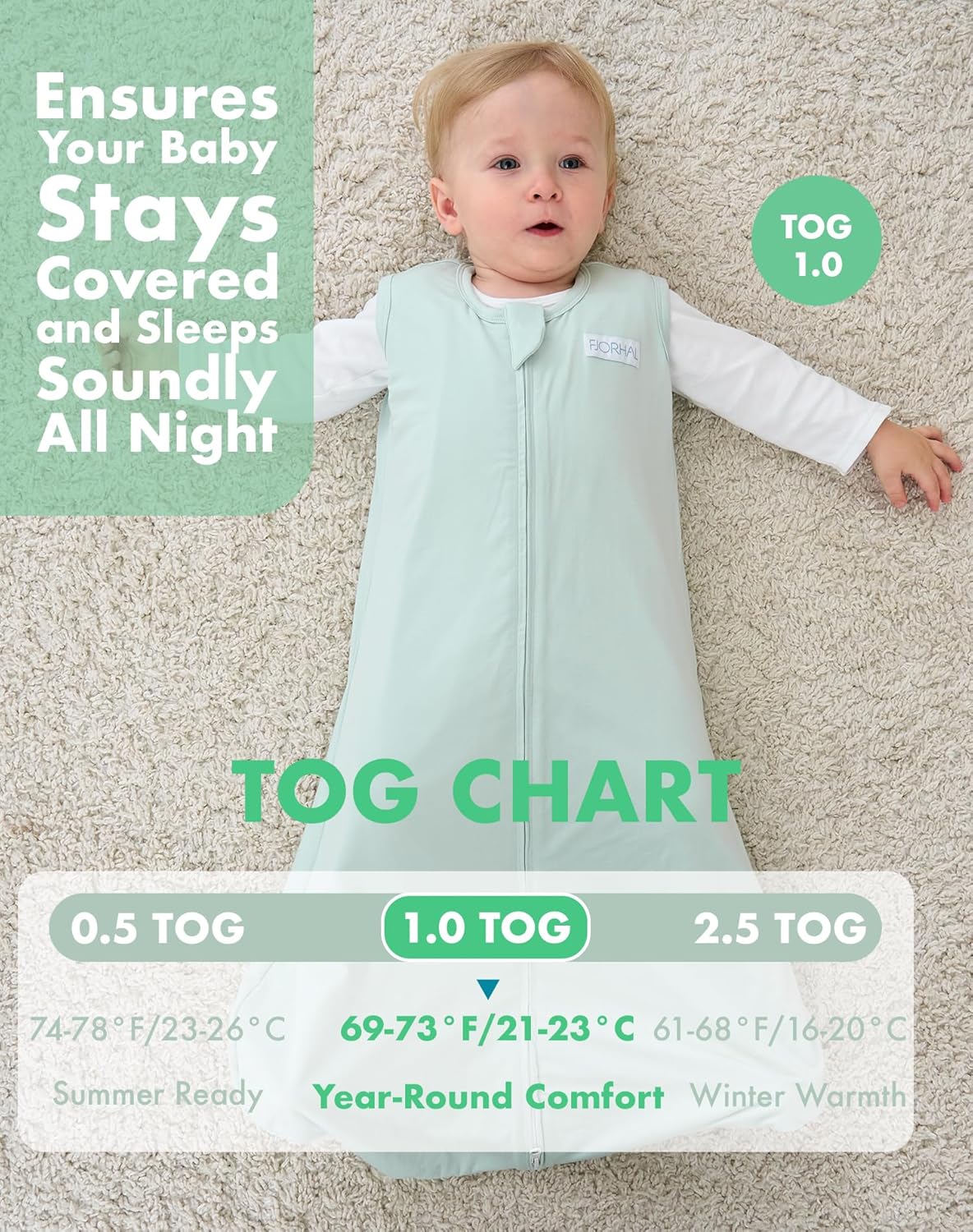 Rayon Made from Bamboo Sleep Sack – TOG 1.0 Soft Wearable Blanket for Infants & Toddlers - Image 5