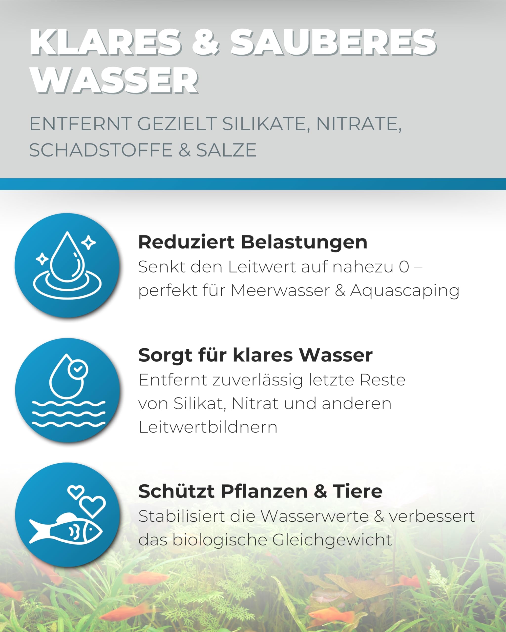 Dupla Reinstwasserfilter mit Farbindikator I 500 ml I Wasserfilter für Aquarien I Aquariumfilter zur Entfernung von Silikaten, Nitraten, Schadstoffen und Salzen I Aquarium Wasseraufbereitung