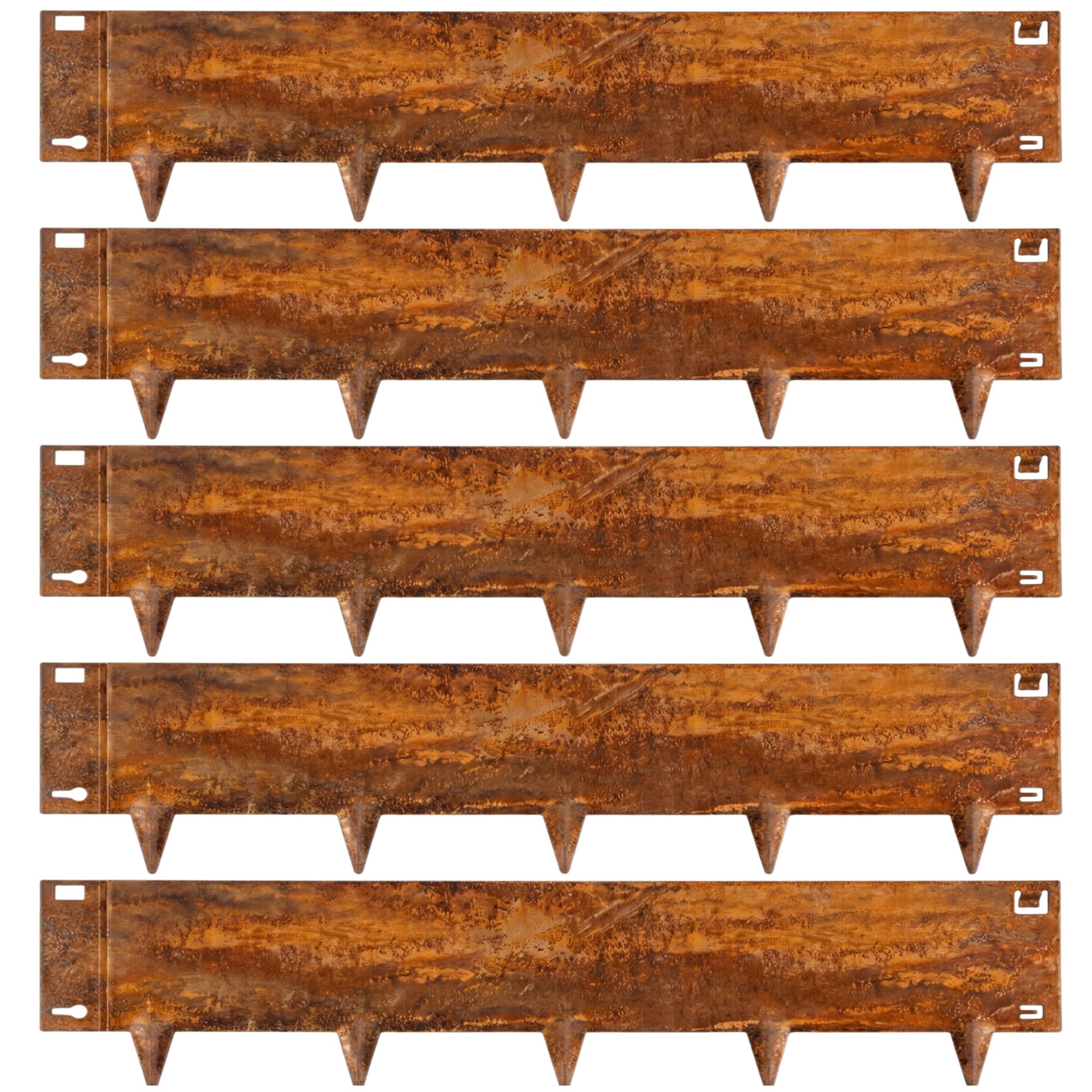 5M Lawn Edging Border, Heavy Duty Corten Steel Garden Edging Strip, Flexible Lawn & Pathway Metal Edging Border for Landscaping, Easy to install - 8cm Face Height, Rust — view 9