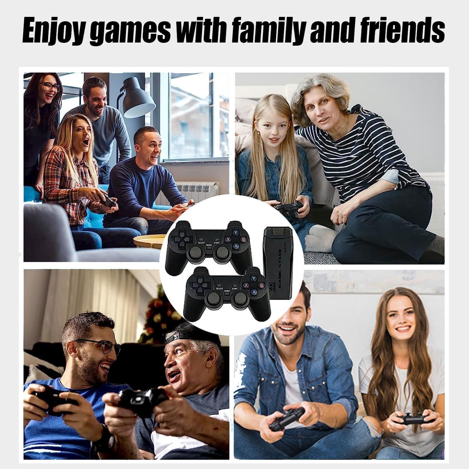 Retro Game Console,Wireless Retro Game Stick, 6 Controllers — view 5
