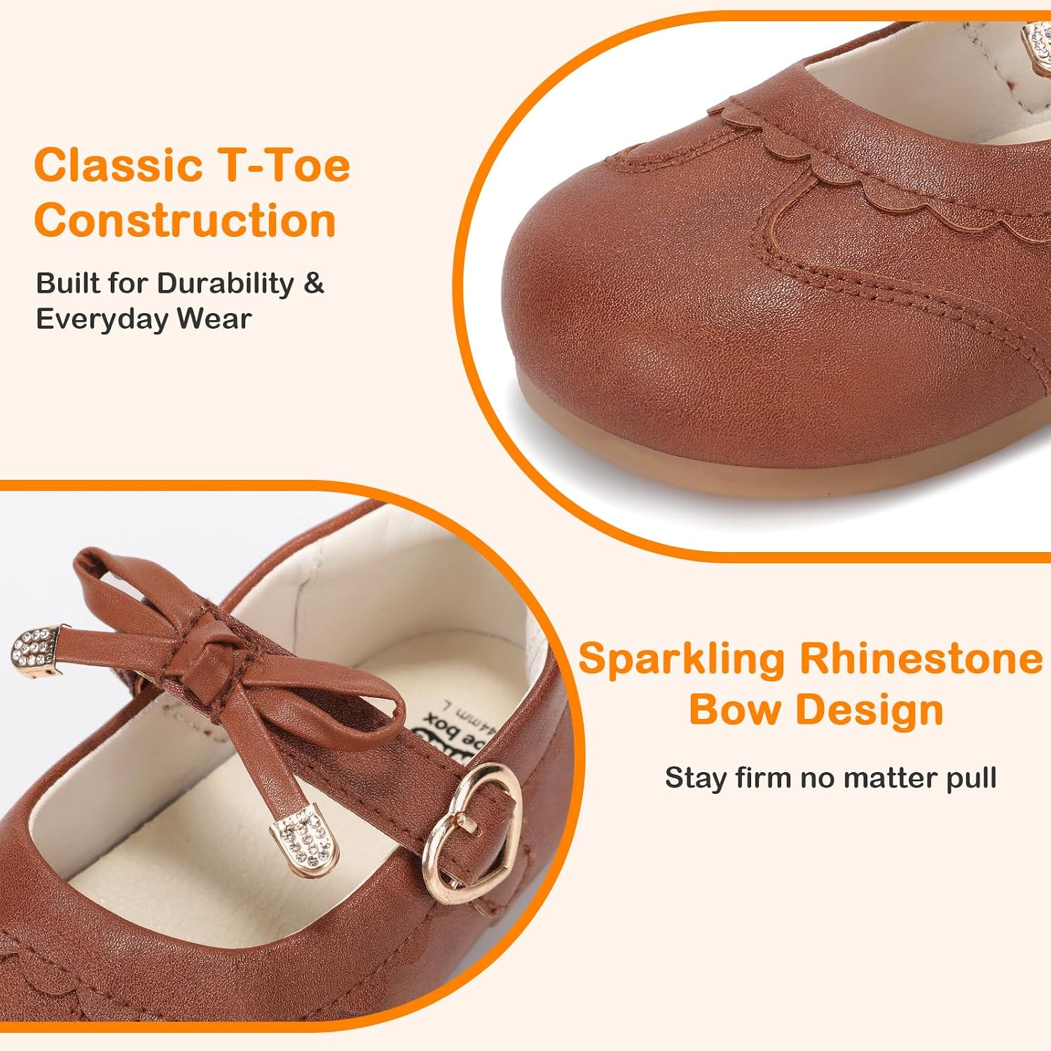 Toddler Girl Mary Jane Shoes Classic Lightweight Bow Flats