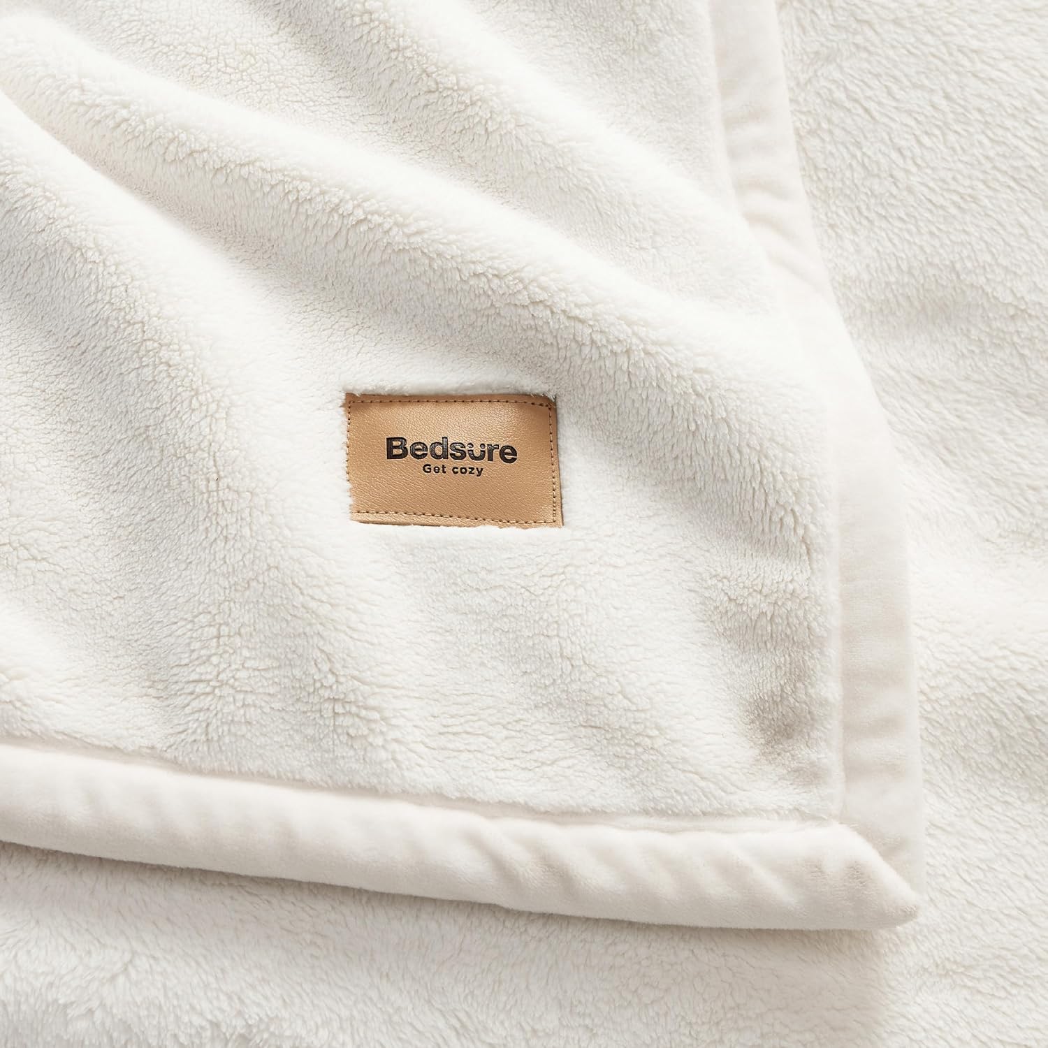 Bedsure Thick Heavy Warm Blankets for Winter, Soft Fleece Twin Blanket for Bed, GentleSoft Cozy Fluffy Thick Winter Christmas Cream Throws, Anti-Static 500Gsm Design, Twin XL, Cream, 66x90 Inch - Image 5