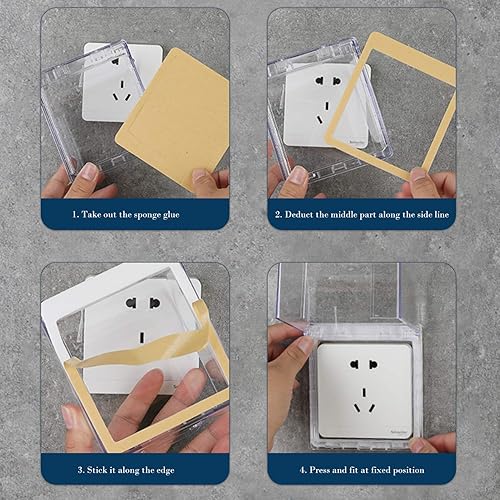 Miniatura 6 de Prueba Rv Breaker Box Cubierta de enchufe de estilo pegajoso Cubierta de doble posición Enchufe de pared Placa frontal Panel Caja Protector de caja
