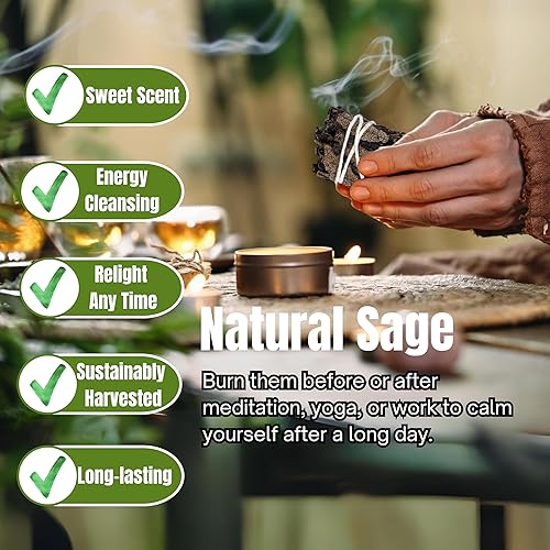 Miniatura 3 de Soul Sticks Set de regalo variado de palos de salvia (paquete de 4) blanco, negro, azul y verde salvia para limpieza y curación Guía de manchas