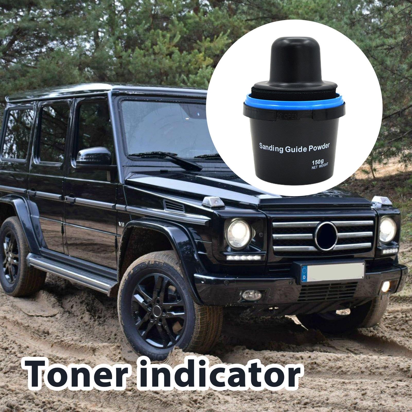 Polvere di guida del corpo automobilistico,Polvere di guida nera, Polvere di strato di guida per levigatura del corpo 'automobile prova di perdite, Strumento portatile riutilizzabile con