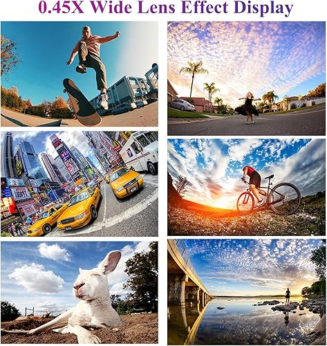 Miniatura 2 de Apexel Lente de cámara de teléfono, kit de lente de clip para teléfono celular 2 en 1, lente gran angular 0.45X, lente gran angular de 140  + lente