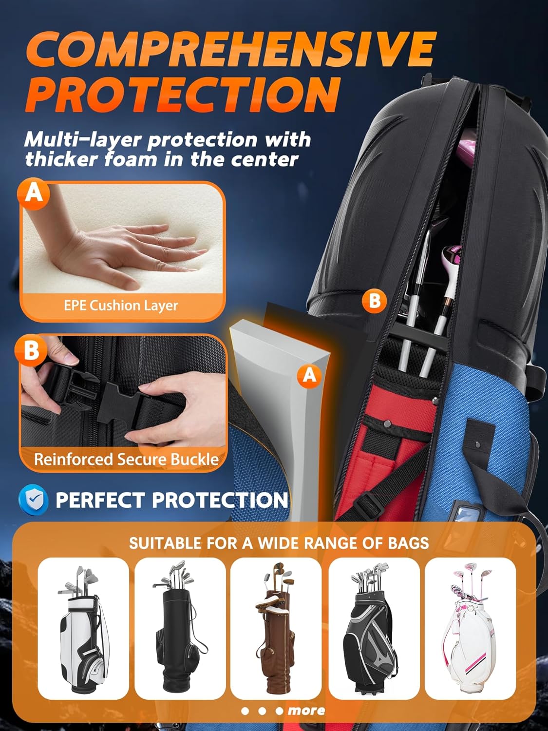 鍵付き☆ SKB ゴルフ キャディーバッグ 輸送用 ハードケース TSAロック