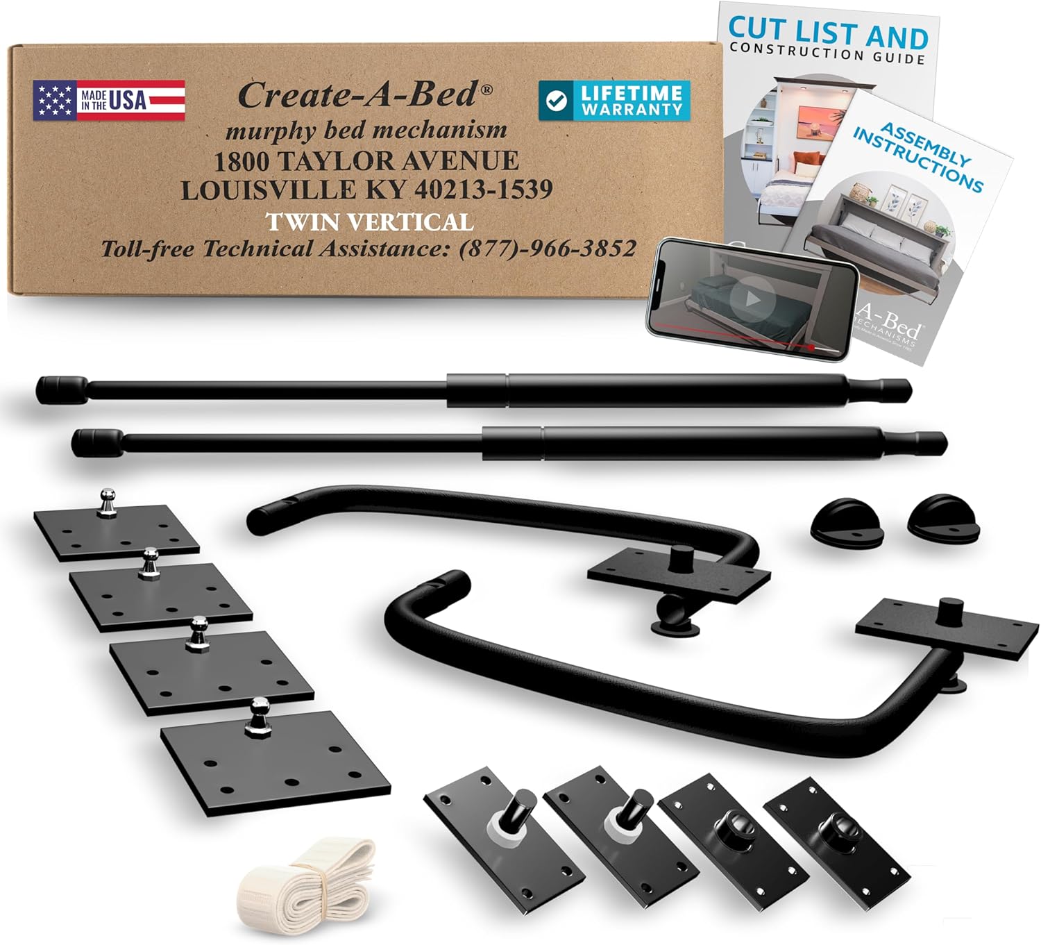 Create-A-Bed Twin-Size Deluxe Murphy Bed Kit Vertical