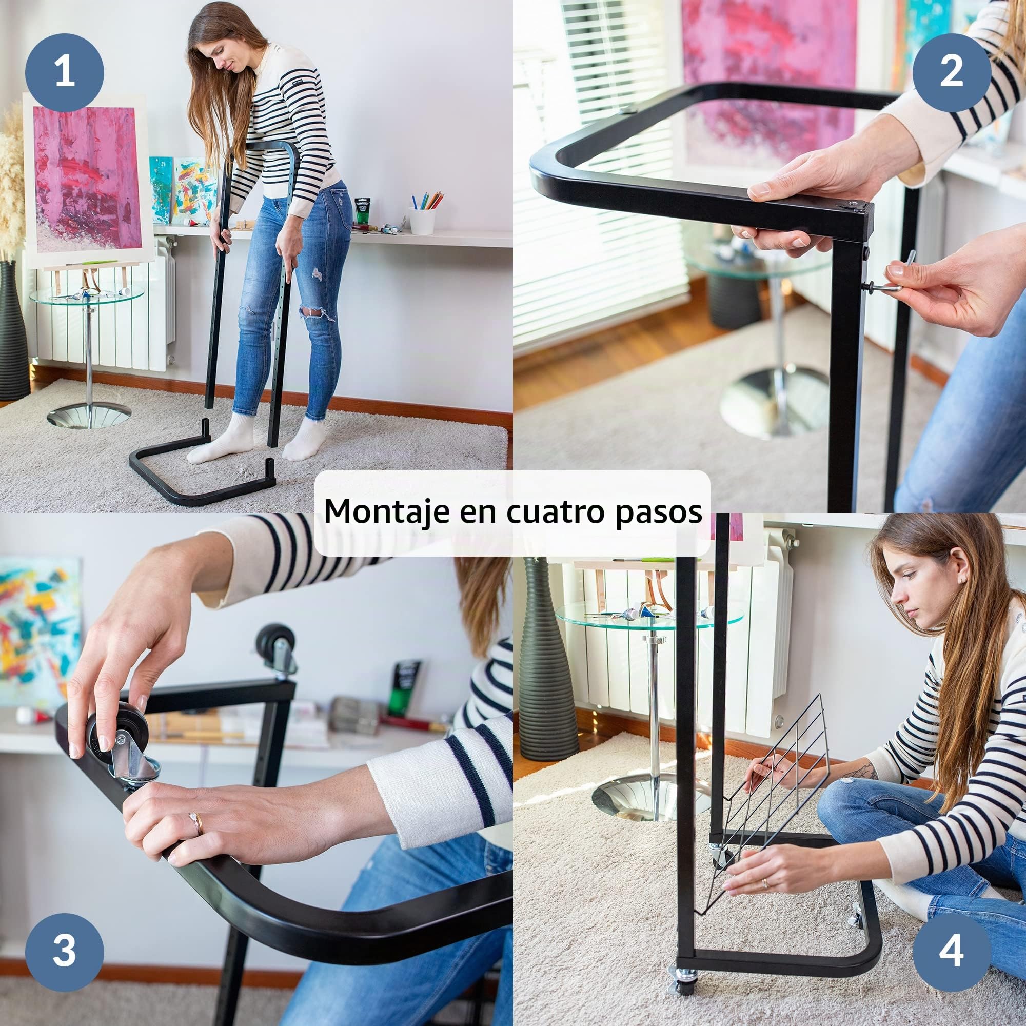 ODOXIA Estante De Secado De Arte para El Aula | Mantiene Las Obras De Arte Limpias | Estante De Secado De Pintura | con Ruedas | Bandejas Extraíbles Apilables para Pinturas, Dibujos Y Más