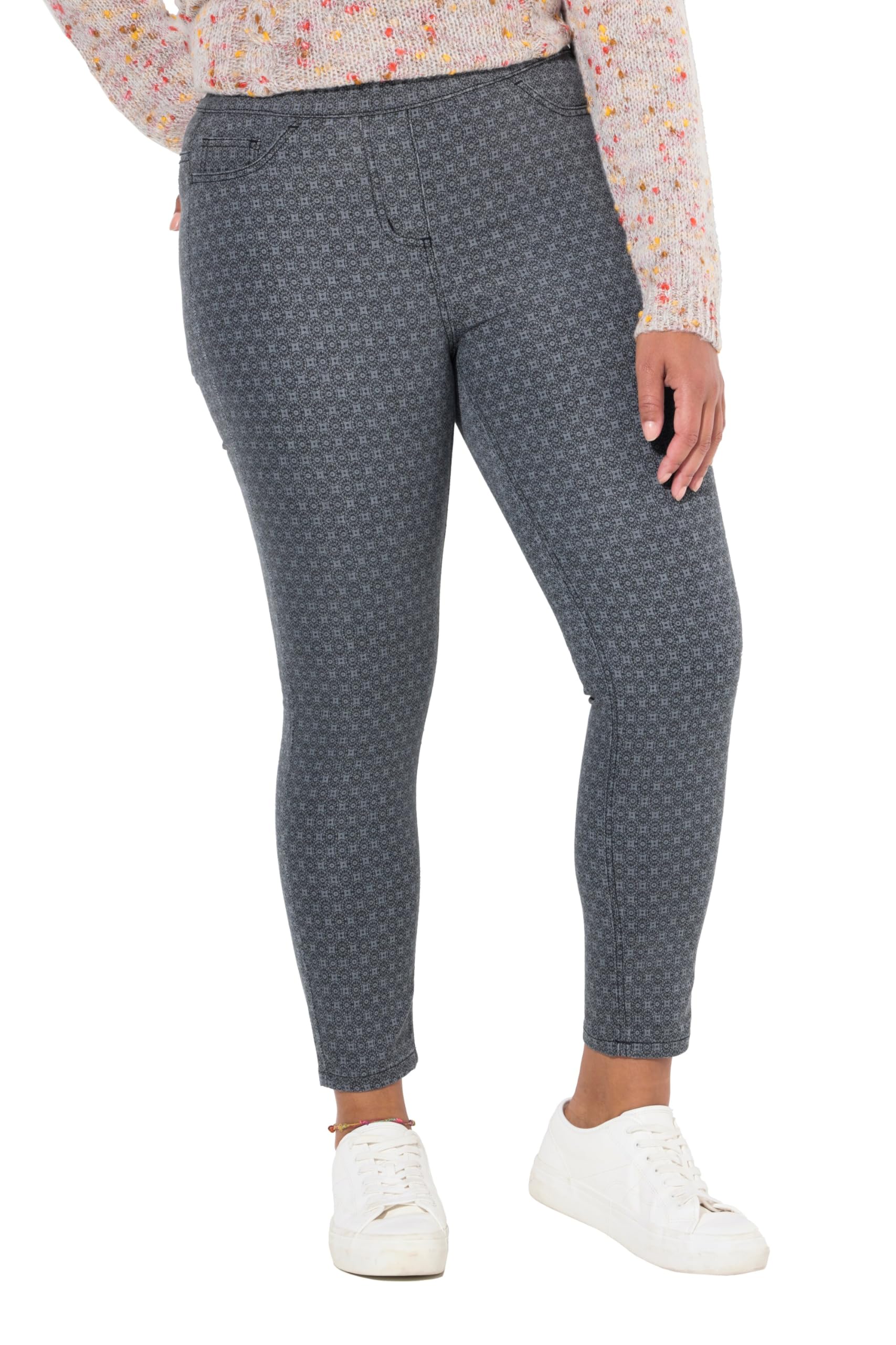 Janet & Joyce Damen große Größen Übergrößen Plus Size Jeggings, Slim Fit, Minimal-Print, Gesäßtaschen 834618
