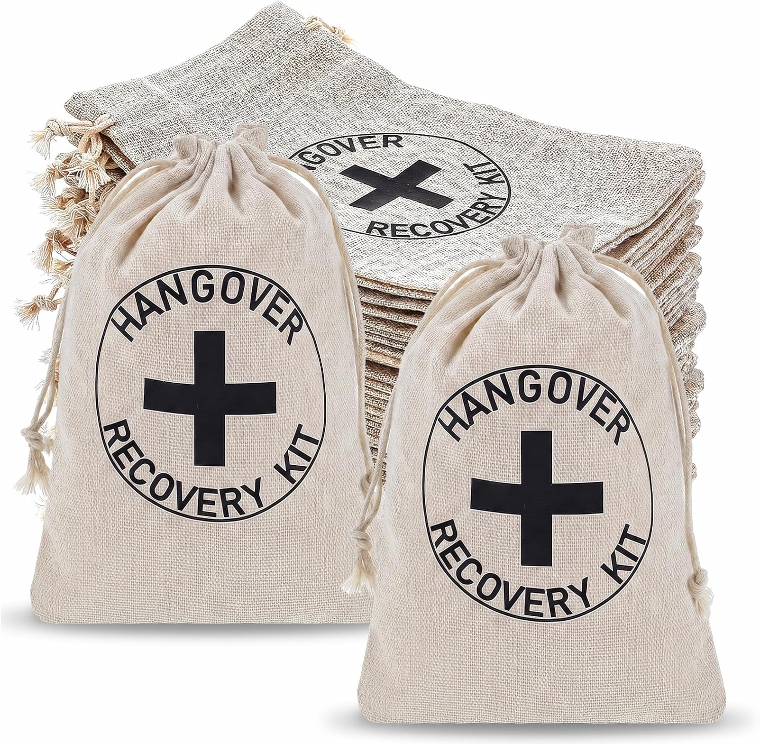 Leooomap 40 Pack Hangover Bags for Bachelorette Party Decorations, Hangover Recovery Kit Bags with Drawstring, for Wedding Favors, Bridal Shower Gifts, Small Gift Storage (5.1 x 7 Inches)