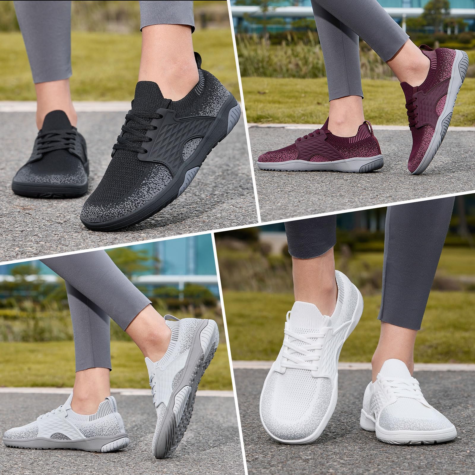 DANNTO Damen Barfußschuhe Breite Schuhe Zero Drop Sneaker | Minimalistisches,Leicht,Flexibel,Wide Toe Box,Rutschfest Gummisohle