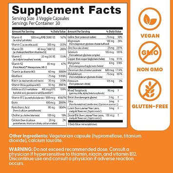 Doctor's Best Multi-Vitamin Mineral Complex - Daily Vegan Multivitamin for Women & Men, Vitamins A, C, D3, E, K2, Riboflavin, Niacin, Health Support Supplement for Adults, Non-GMO - 90 Veg Capsules