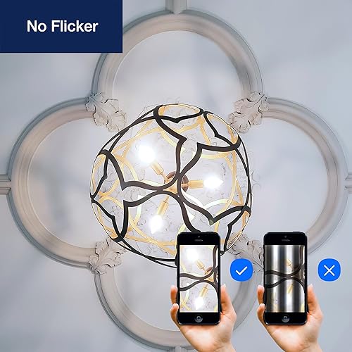 Miniatura 3 de FLSNT Bombillas LED regulables de 5000 K para candelabros equivalentes a 60 W, bombillas LED E12, 550 LM, 90+ CRI alto, paquete de 12