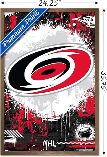Vista 52 de Trends International NHL Carolina Hurricanes - Póster de pared Maximalist Logo 23, 22.4 pulgadas de largo x 14.7 pulgadas, versión enmarcada