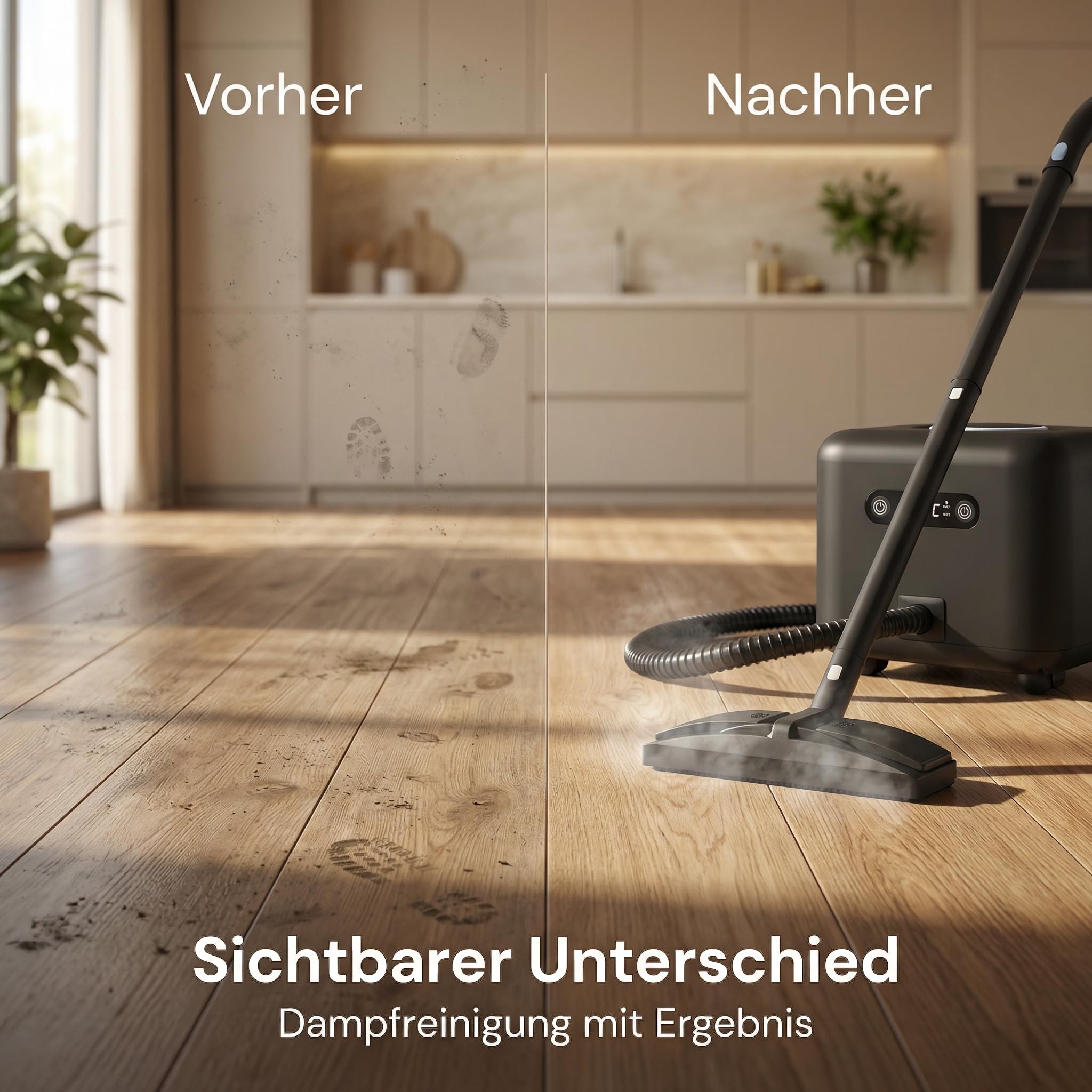 Dampfreiniger Multifunktion 1500W – 4 Bar Hochdruck Dampf, Schnelle Aufheizung, 21 Zubehörteile, Lange Laufzeit, Für Boden, Bad, Küche, Teppich & Auto – Chemiefreie Tiefenreinigung