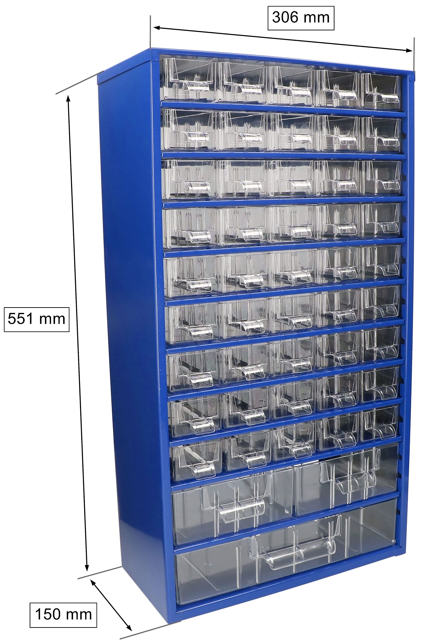 KOTARBAU® Caja de Almacenamiento, Organizador de Taller, 306 x 551 x 150 mm, Organizador de Piezas pequeñas, Metal, 48 cajones/compartimientos, Caja de clasificación, Caja de Herramientas, Tornillos