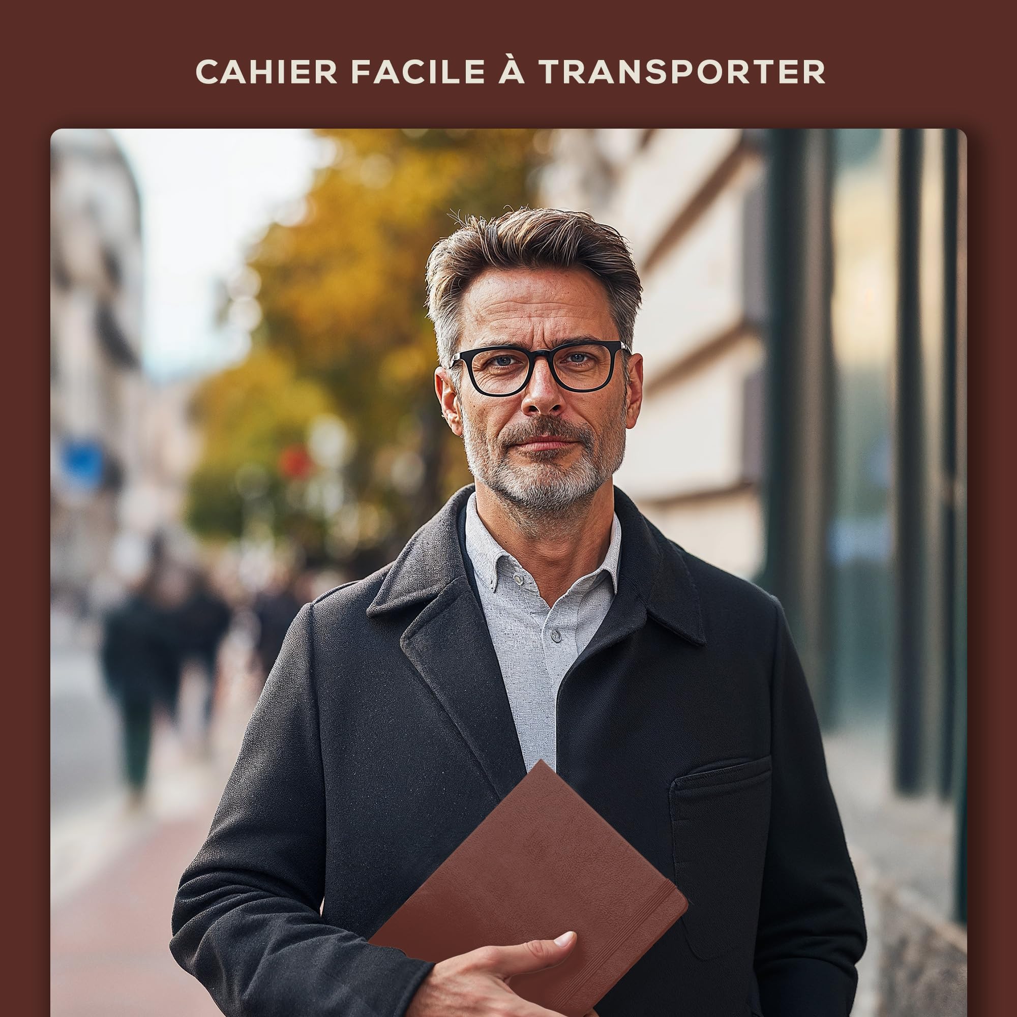 Carnet de Notes A5 Marron Couverture Rigide Cuir Vegan Papier Ligné 120 g/m² Beechmore Books