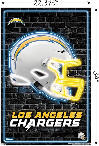 Miniatura 3 de Trends International NFL Los Angeles Chargers - Póster de pared con casco neón 23