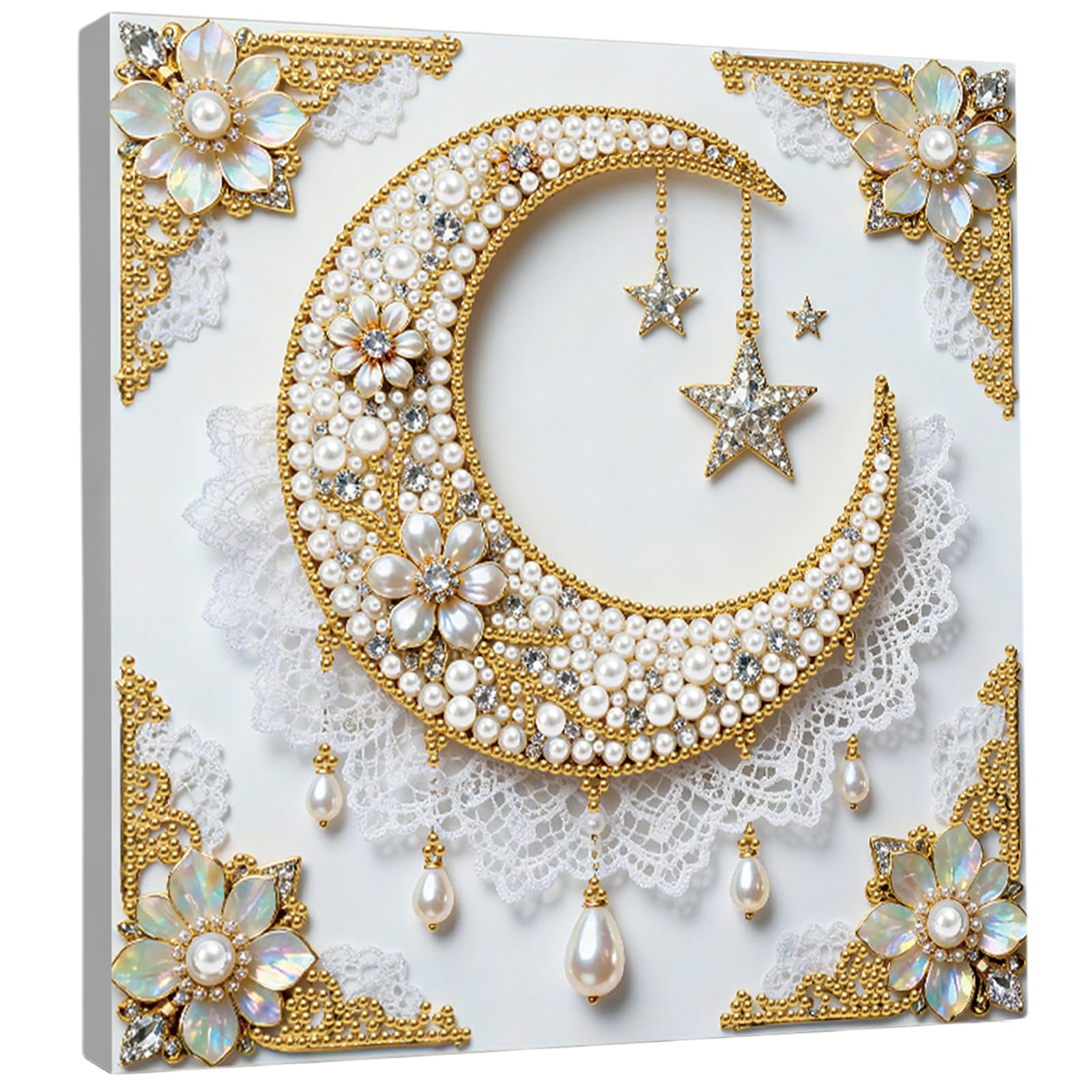 DIY Pearl Painting Art Kits for Adults Beginners Home Wall Decor Pearl Gem Paintings Picture Arts Craft 25x25cm with Frame (ZZH004)