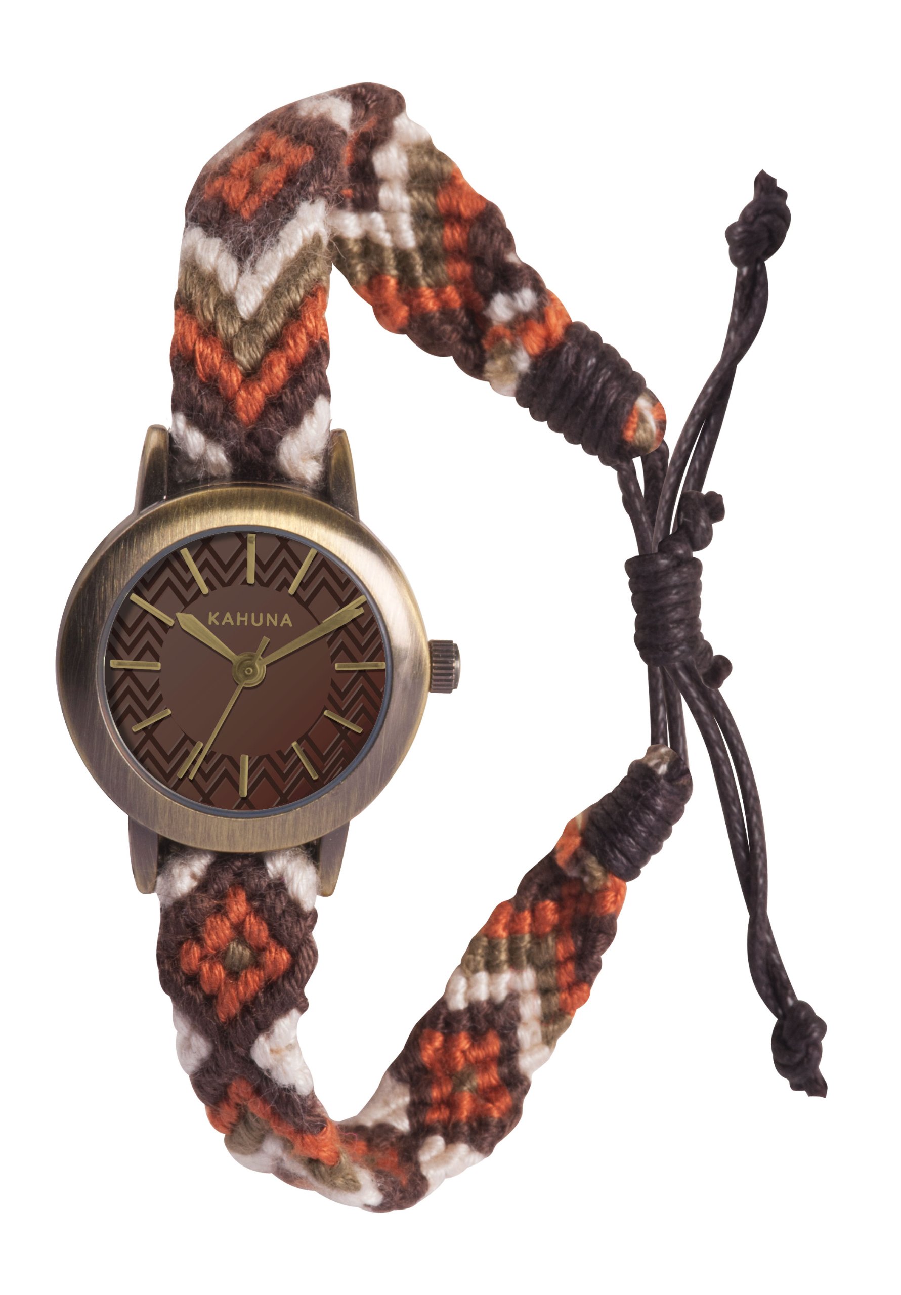 KahunaWomen's Quartz Watch with Brown Dial Analogue Display and Brown Fabric Strap KLF-0022L