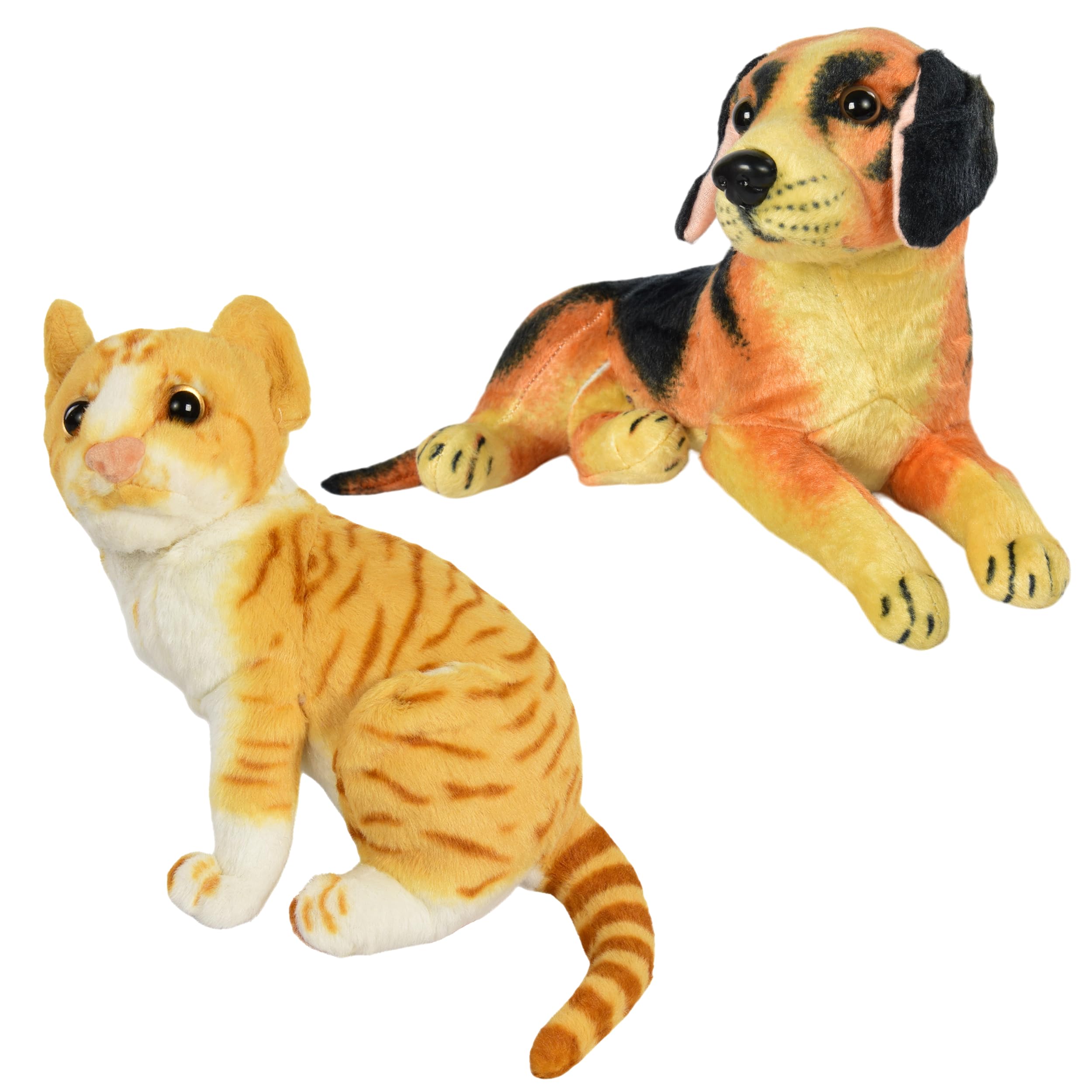 Mima Toys Cat + Sitting Dog Plush Soft Stuffed Toy Combo, Adorable Gifts for Kids and Adult -Made in India