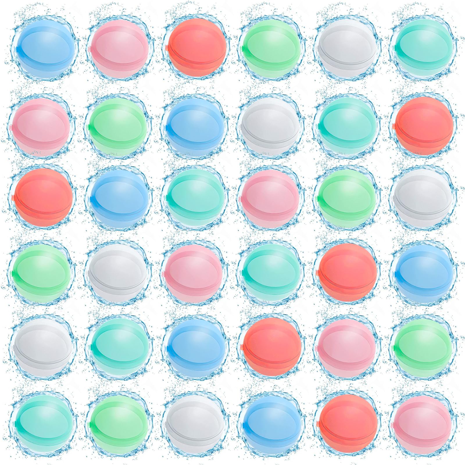 Purpledi 36 PCS Palloncini d'acqua Riutilizzabili, Autosigillanti e Riempimento rapido gavettoni, Bombes D'acqua a Riempimento Rapido per Feste Estive Piscina Spiaggia Giardino Palloncini Gioco