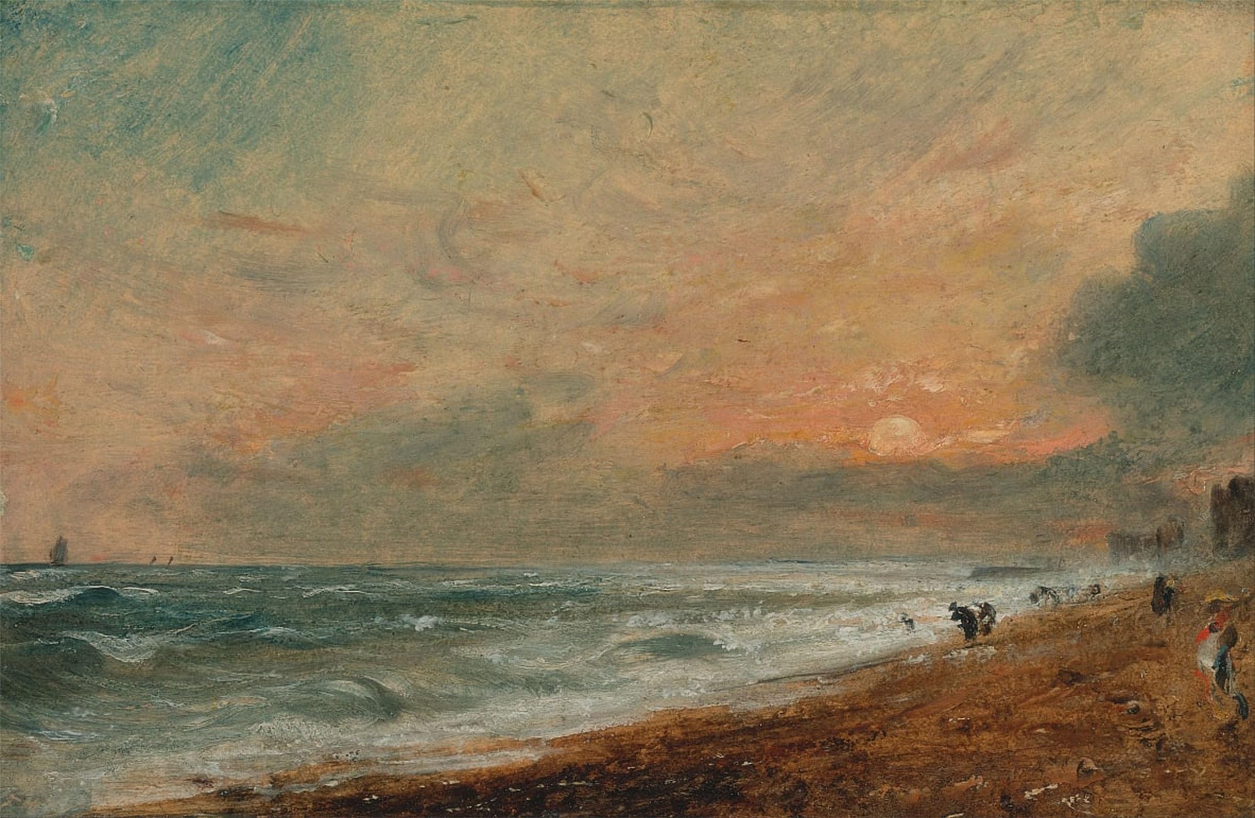 ARTXLXXBN Famous Print Painting Colorful Art Print Hove Beach by John Constable Canvas Art Decorations for Home Decor 60x90cm