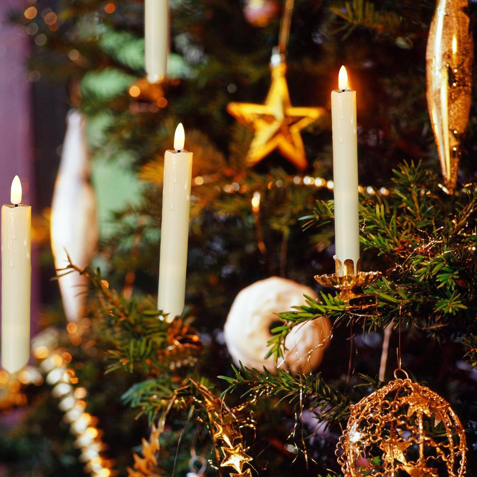 Lot De 6 Bougies LED Rechargeables Avec Fonction Minuterie Et