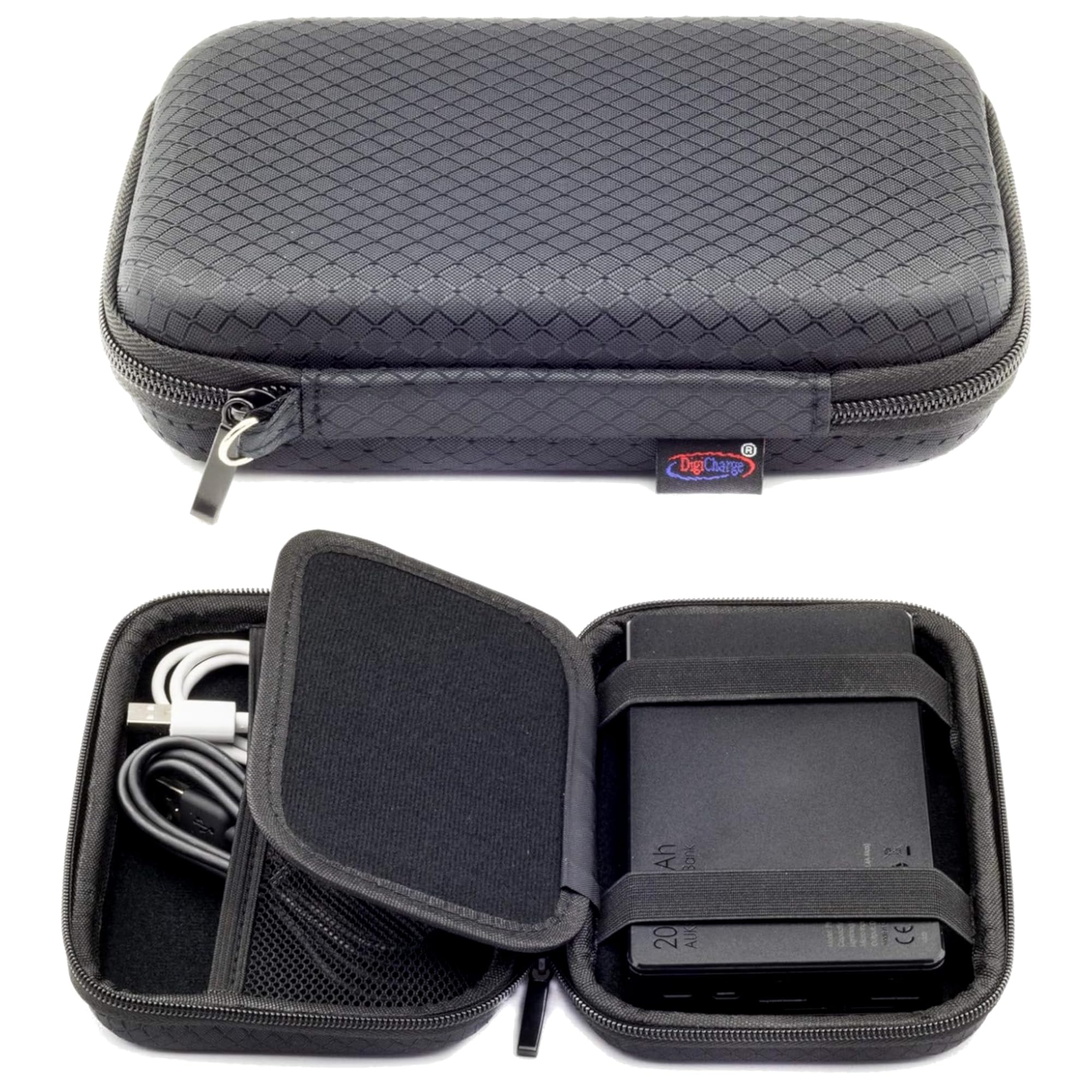 Hard Carry Case For Anker PowerCore 20100mAh AUKEY 20000mAh EasyAcc 20000mAh EC Technology 22400mAh ELEFULL 10000mAh RAVPower 16750mAh Power Bank Portable External Battery Chargers up to 16.5x10x2.5cm