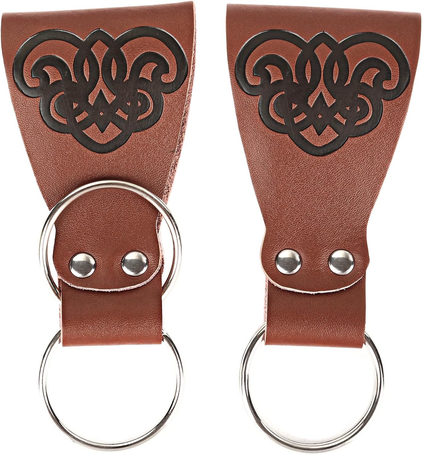 PROCOS 2 PCS Medieval Skirt Hike Renaissance Waistband Accessory PU Leather Clips for Dress Pirate Belt Vintage Costume