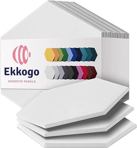 Miniatura 12 de Paneles insonorizantes de alta densidad para pared, forma cuadrada, paquete de 12 unidades de 12" x 12" x 0.4", color gris guijarro Gris (Pebble