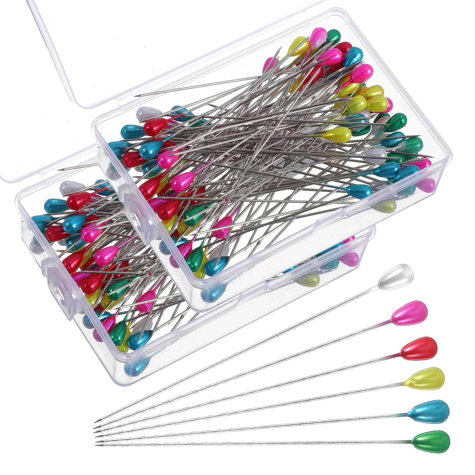 Mabor 75mm/3Inch Straight Pins Sewing, 200Pcs Pearl Head Decorative Pins