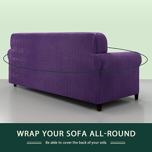 Vista 45 de CHUN YI - Funda elástica para sillón (3 piezas), funda para sofá de 1 plaza con un respaldo y cojín separado con banda elástica, tela jacquard