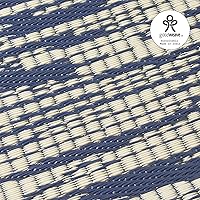 Vista 6 de Fab Habitat - Tapete de plástico reciclado para exteriores, impermeable, resistente a la decoloración y a las arrugas, rayas abstractas desgastadas