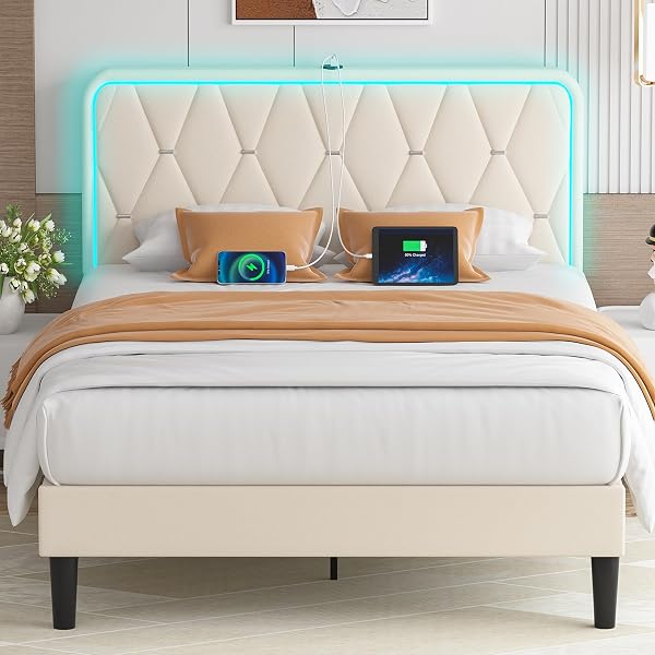 VECELO Upholstered Bed Frame