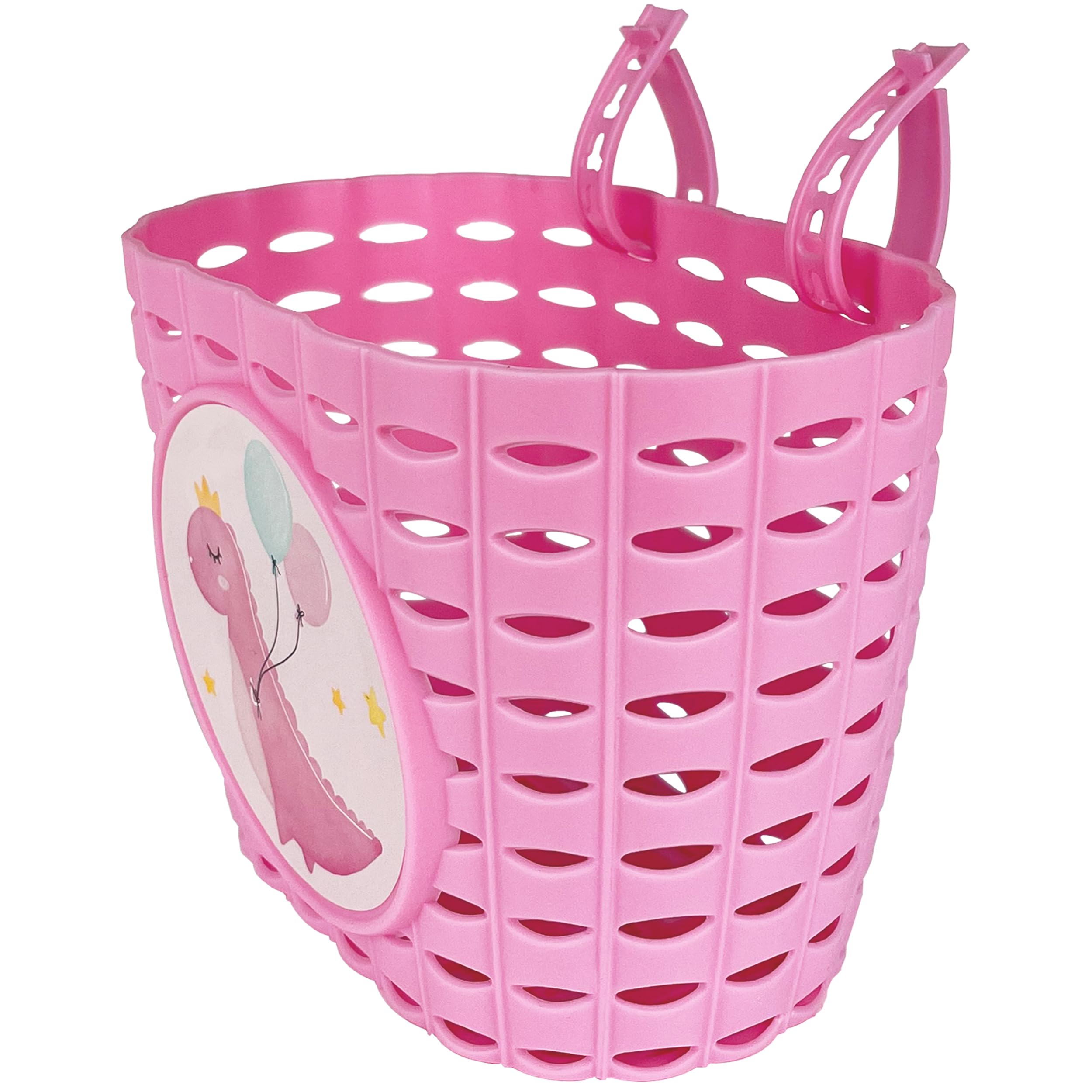 Cestino per bicicletta per ragazze, rosa, grazioso cestino per manubrio anteriore, regolabile, in plastica, per bambine